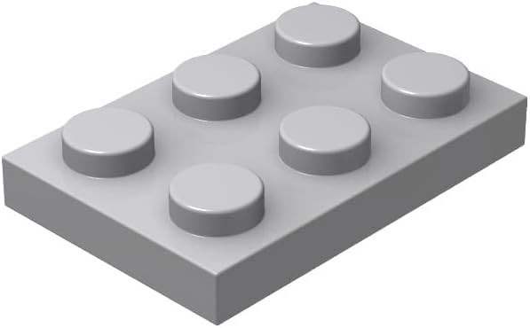 Classic Light Gray Plates Bulk, 8x16 Light Gray Plates, 20 Pcs Compatible with Lego Parts: A0001