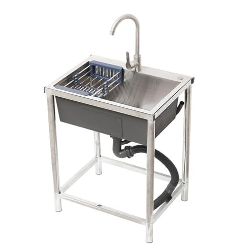 Évier en acier inoxydable cuve simple pour une buanderie moderne et durable