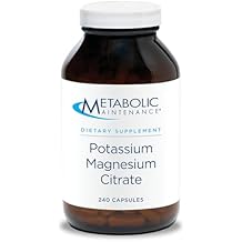 Metabolic Maintenance Potassium Magnesium Citrate - Highly Bioavailable Mineral Supplement - Supports Cardiovascular, Nerve + Muscle Health. No Fillers 240 Capsules