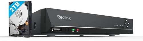Reolink 8CH PoE NVR Überwachungssystem Rekorder mit 2TB Festplatte,RLN8-410 | PoE Videoüberwachung Rekorder für Haus, Innen, Aussen Sicherheit. Unterstützt 16MP/12MP/4K/5MP/4MP HD