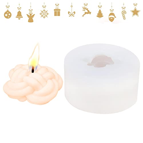 Raxove Molde para velas, molde para fundición con forma de bola de nudo apto para horno microondas | Resistente al lavavajillas Molde para velas flexible reutilizable para uso