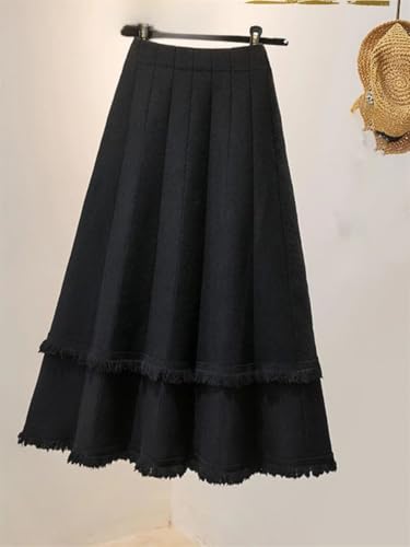 High Waist Knitted A-Line Midi Skirt Plus Size SLE Sensation Versatile Slimming Skirt Women2