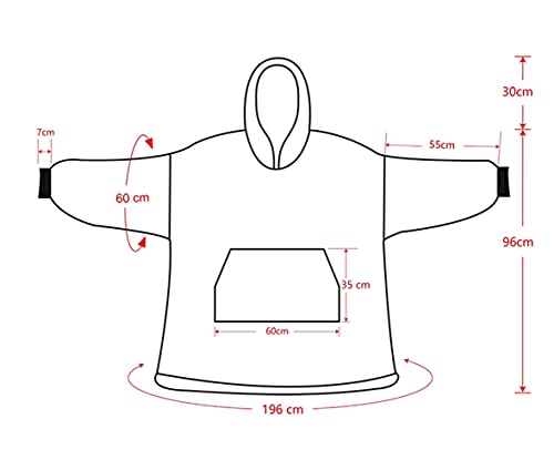 Sacebeleu Decke Hoodie Sweatshirt,Flauschige Sherpa TV-Decke mit Ärmeln,Oversized Kapuzen Pullover Kuscheldecke mit Känguru Tasche,Flanell Fleecedecke,Einheitsgröße für Damen,Herren