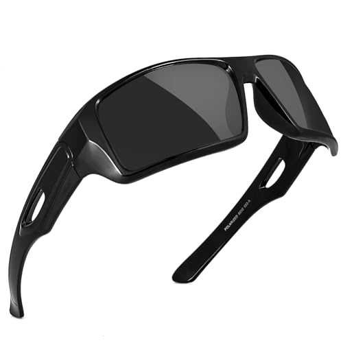 MAXJULI Polarized Wrap Around Sports Sunglasses for Big Heads Men Women UV400 Protection Sun Glasses 82323