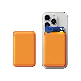 Babilden Silicone Launch Wallet Case with MagSafe Compatible with iPhone 15 Pro Max/15 Plus/15 Pro/15, 14 Pro Max/14 Plus/14 Pro/14, 13 Pro Max/13 Pro/13, 12 Pro Max/12 Pro/12 (Orange)