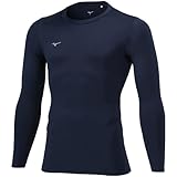 [ミズノ] フットボールウエア 裏起毛インナーシャツ 保温性 動きやすい P2MAA550 ドレスネイビー L