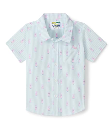 Tipsy Elves Kids Easter Button Down Shirts - Officially Licensed Peeps Children Hawaiian Shirt