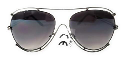 Fashion Large Metal Frame Oceanic Color Lens Aviator Sunglasses