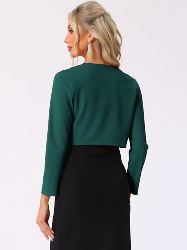 Allegra K Women's Elegant Bolero Shrugs Lace Insert Business Office Open Front Crop Cardigan3