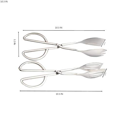 2-PACK Salad Tongs for Serving Buffet Party Catering with Stainless Steel Cooking Kitchen Tongs 10.3" by TOONEV - Image 3