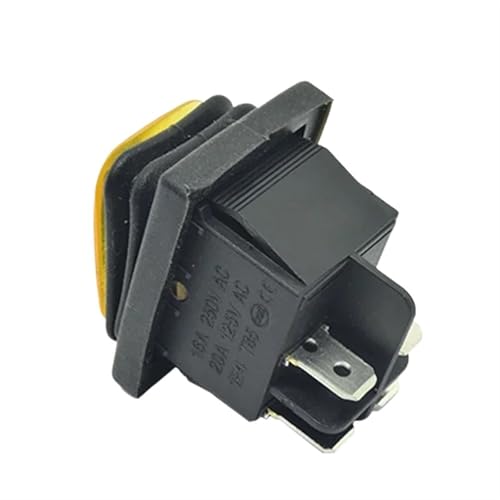 Interruptor de coche y barco KCD4 DPST con piloto amarillo para salpicadero 5