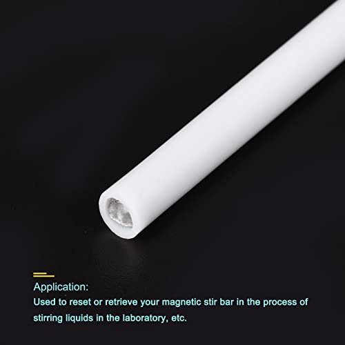 sourcing map Magnetischer Rührstab Rückzieher 400mm(15,75) Länge PTFE Beschichtung Weiß