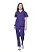 Dagacci Medical Uniform Womens and Mens Scrub Set Unisex Medical Scrub Shirt Top and Pant, Purple, Small, Short Sleeve