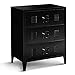 IDMarket - Commode 3 tiroirs ESTEL en métal Noir