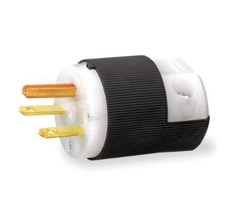 HBL5666C Connector Power Entry, 2P3W Grounding, NEMA 6-15, Power Entry, 15A, Black, White