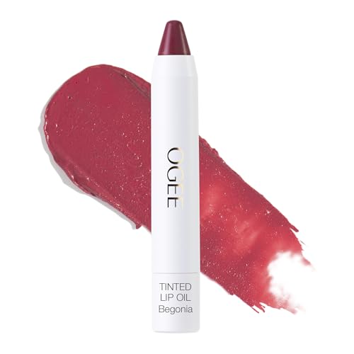 Ogee Tinted Sculpted Lip Oil – Lip Stain Made with 100% Organic Coconut Oil, Jojoba Oil, and Vitamin E – Best as Lip Balm, Lip Color or Lip Treatment – BEGONIA