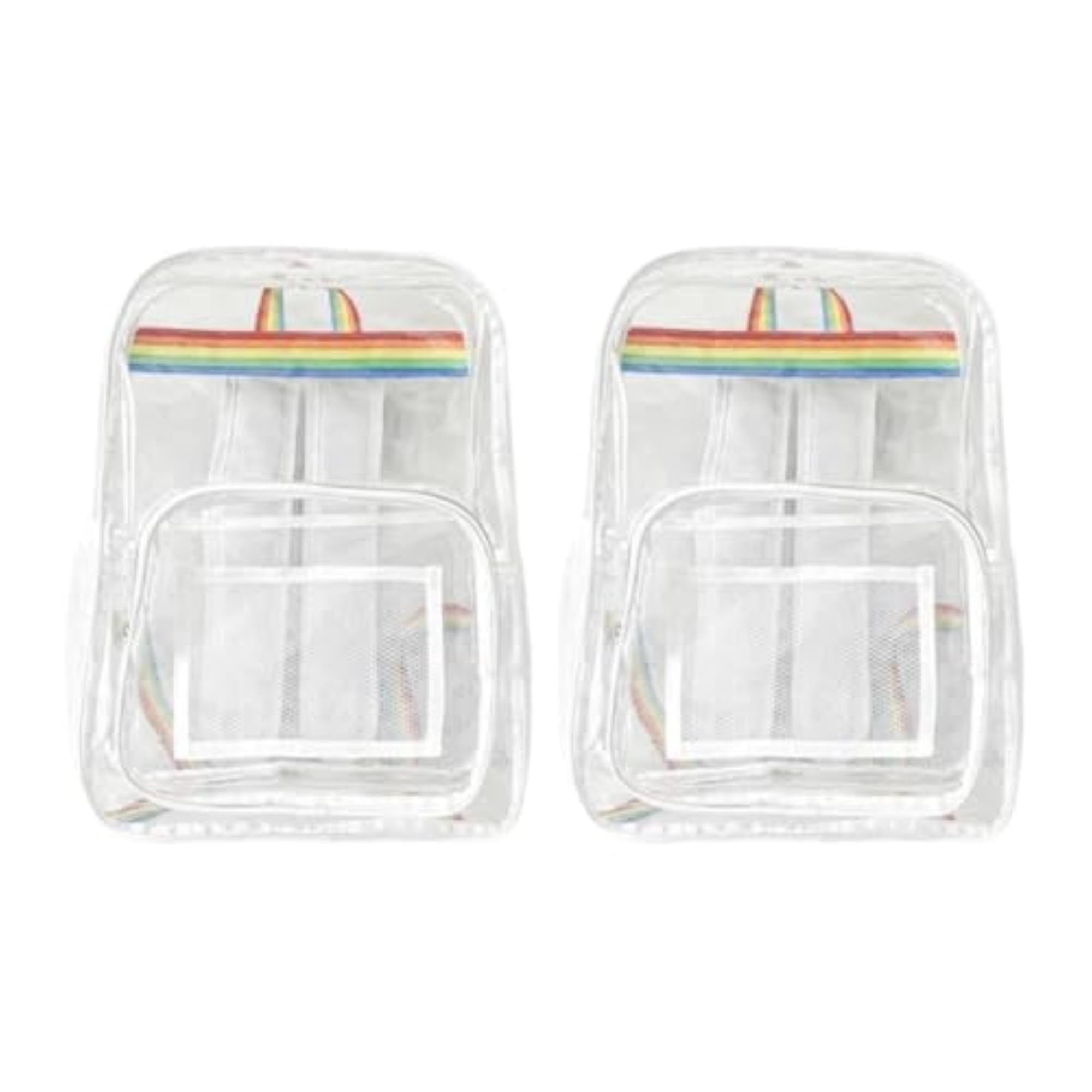 2pc Transparent PVC Water-Resistant Unisex Clear Daypack