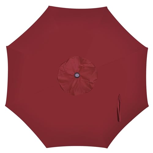 Image of Blissun 9' Outdoor Patio Umbrella, Outdoor Table Umbrella, Yard Umbrella, Market Umbrella with 8 Sturdy Ribs, Push Button Tilt and Crank