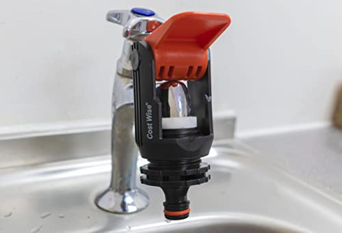 Adjustable garden hose Adaptor for Indoor Kitchen Mixer Taps/single tap that have a downward facing spout complete with a standard Click-Lock hose connector