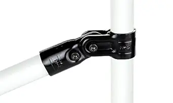 BIS T-Shape Metal Lean Tube Connector 28 mm Hole Pipe Clamp (Black) - TS15AB