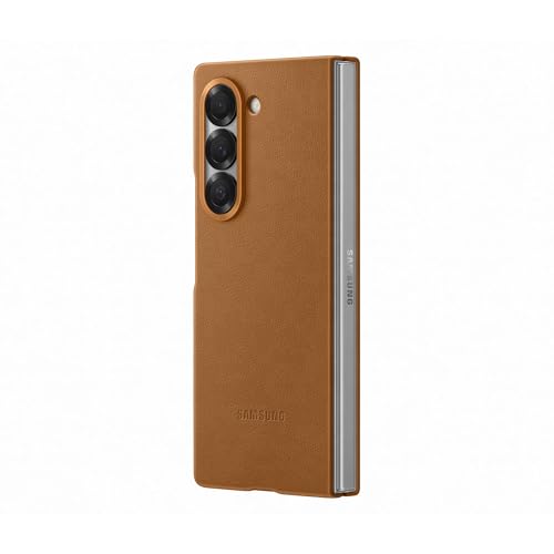 Samsung Kindsuit Case Custodia in ecopelle per Galaxy Z Fold6, Marrone
