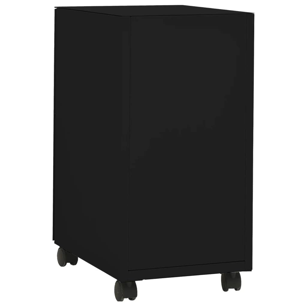 vidaXL Armario Archivador Móvil Documentos Oficina Despacho Archivos Estudio Almacenamiento Muebles Estante Decoración Acero Negro 30x45x59 cm