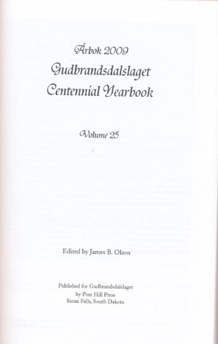 Arbok 2009 Gudbrandsdalslaget Volume 25 Centenn... 1575793954 Book Cover