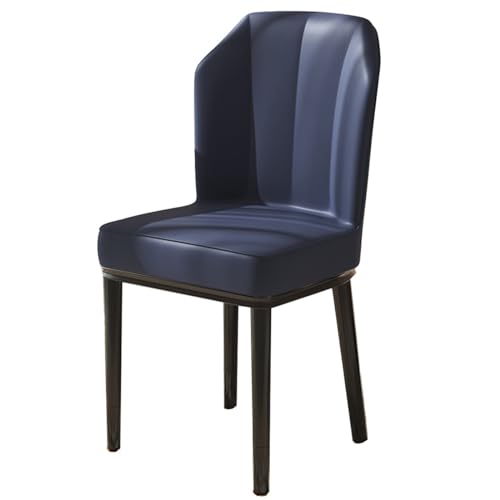 Chaise de salle à manger sans accoudoirs avec pieds en métal noir