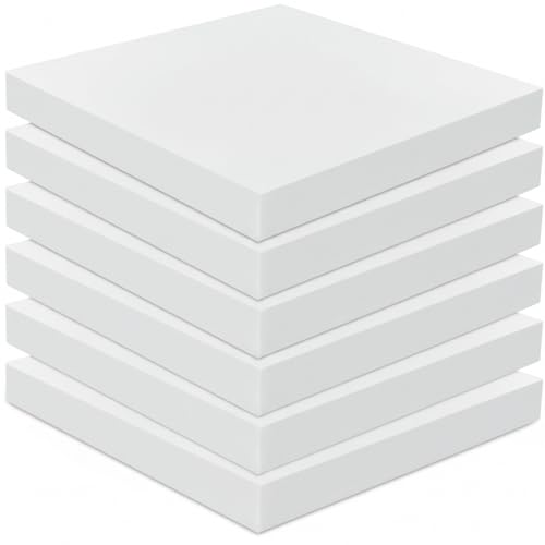 Image of Frienda 6 Pack 3 inch X 22 inch X 22 inch Upholstery High Density Foam Cushion White Replacement Cushion or Commercial Use Stuffing Craft Foam Couch Chair Padding DIY Projects