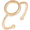 PAVOI 14K Gold Karma Open Circle Ring | Gold Plated Adjustable Rings for Women | Stackable Rings