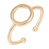 PAVOI 14K Rose Gold Karma Open Circle Ring | Gold Plated Adjustable Rings for Women | Stackable Rings