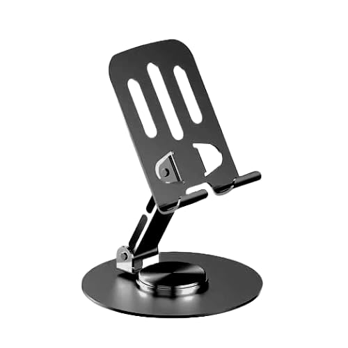 360° Rotating Adjustable Metal Phone Stand – Heavy-Duty Desktop Holder for Smartphones & Tablets | Ergonomic Design, Anti-Slip Base, Office & Home Use | Aluminium Stand Portable Desktop Phone Stand
