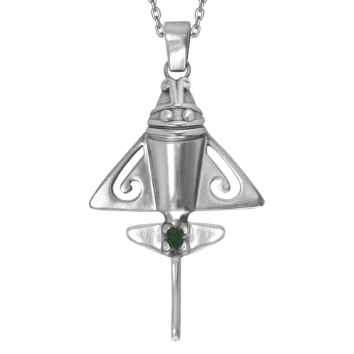 Image of Across The Puddle Colombian Emerald & Multi-Material Options | Quimbaya Flyer Pendant Necklace | Ancient Alien Golden Jets Collection