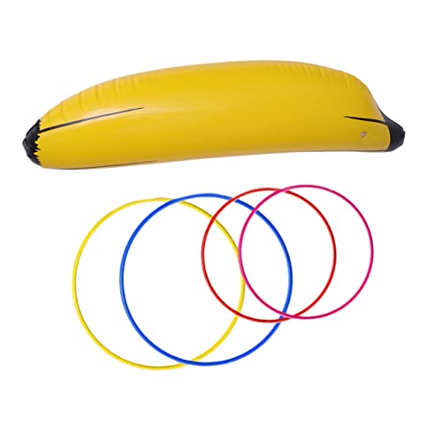 HANABASS 5Pcs Inflatable Banana Ring Toss Thick PVC Game Banana Rings for Parties Festivals and Outdoor Activities Engaging Decoration