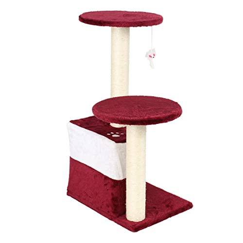 Albero tiragraffi per gatti rosso 71 cm Albero per arrampicarsi Tiragraffi Gatto - Immagine 2