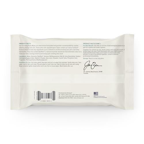 Image of Vetnique Furbliss /Dermabliss Pet Wipes for Dogs & Cats for Grooming, Cleansing & Deodorizing, Thick Dog Wipes for Convenient Dog Cleaning with Natural Deodorizer, 100ct (NEW Refreshing Scent)