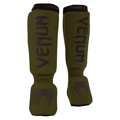 Venum Kontact Khaki/Black Shin Guards for Men Cover
