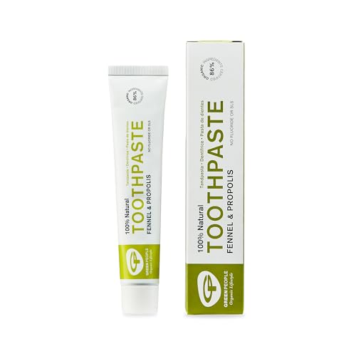Green People Fennel & Propolis Toothpaste 50ml | 100% Natural Non-Mint Toothpaste for Adults | Certified Organic Dental Care | Fluoride Free & SLS Free | Toothpaste for Sensitive Gums | Cruelty Free