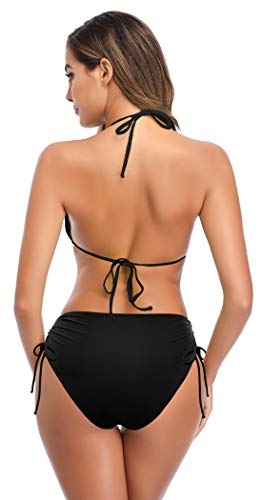 SHEKINI-Damen-Badeanzug-Gepolstert-Bikini-Set-Neckholder-Leopard-Bikini-Oberteil-High-Waist-Wickel-Bikinihose-Tiefer-V-Ausschnitt-Sportlich-Zweiteiliger-Strandbikini