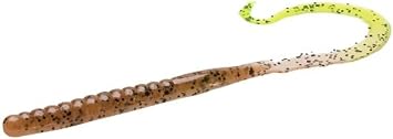 Zoom 009015 Mag II Ribbon Tail Worm, 9-Inch, 20-Pack, Pum-Packin Chartreuse