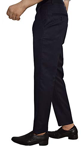 Image of KUNDAN Slim Fit Men Polyester Viscose Blend Trousers