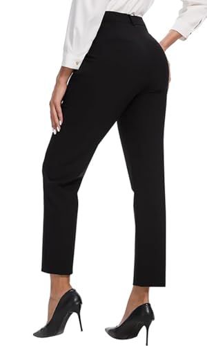 Women's High Waisted Dress Pants Straight Leg Business Trousers with Pockets Stretch Fabric for Office Work Casual4