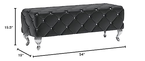 Baxton Studio Stella Crystal Tufted Modern Bench, Black #TOP2