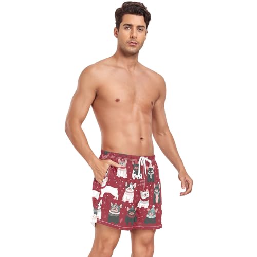 Happy New Year Bulldog Men's Swim Trunks with Liner Quick Dry Beach Shorts Swimwear Bathing Suit S-XXL4