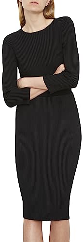 Vince Women's Ribbed Knee Length Skirt, Black,...