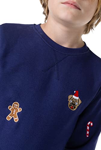 Burgundy Holiday Sweater with X-Mas Icons by OppoSuits Deluxe4