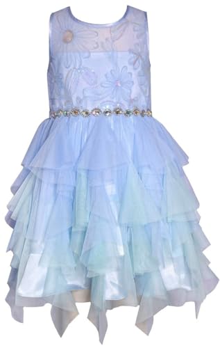 Bonnie Jean Girls 3M-16 Sequins Bodice Fairy Hem Mesh Dress