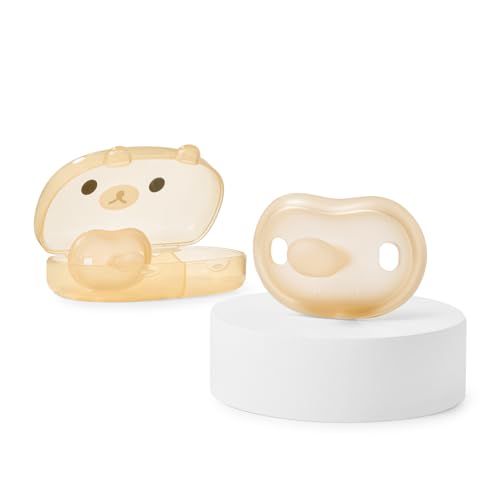 Thyseed Newborn Silicone Pacifier, Ultra-Light One-Piece, Sensitive-Skin Shield, for Breastfed Babies, 0-6 Months, BPA-Free, 2 Pack