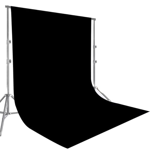 Fotohintergrund Schwarz 2x3m Foto Hintergrund Schwarzer Stoff Fotografie Faltbare Fotowand für Modefotografie Fotostudio Hochzeiten Partys Video