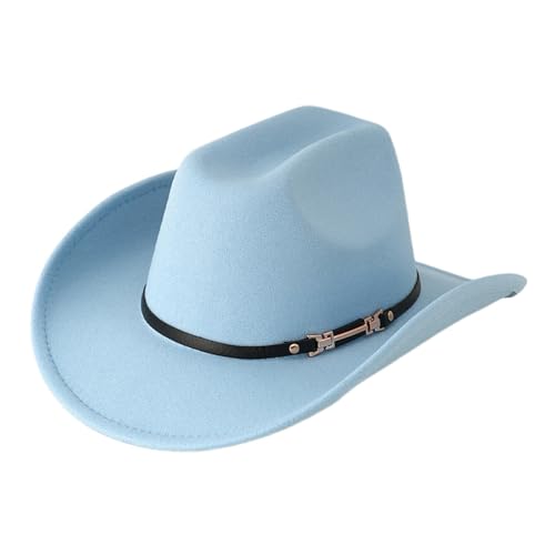 Sombrero vaquero mujer con remaches y ala ancha azul miniatura 1